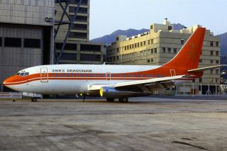 35mm Colour Slide Of Dragonair Boeing 737 - 2l9 Vr - Hkp At Hong Kong