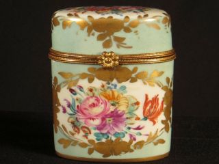 Limoges Antique Hinged Porcelain Trinket Box Hand Painted Artist Signed France