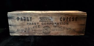 Vintage Pabst American Cheese Corporation 5 Pound Wood Box Milwaukee Wisconsin