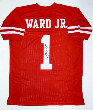 Greg Ward Autographed College Style Red Jersey - Jsa Witnessed Authenticated