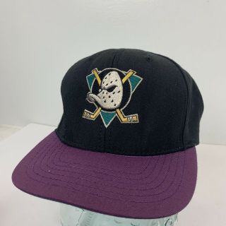 Vintage 90s Anaheim Mighty Ducks Nhl Snapback Blockhead Annco American Needle