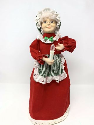 Vintage Animated Christmas Figure Mrs Santa Claus Doll Electric Lighted