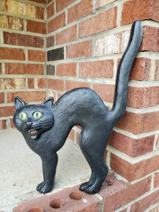 Vintage Union Product 1992 Don Featherstone Scared Black Cat Halloween Blow Mold