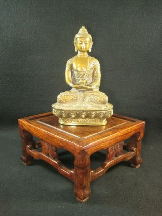 VINTAGE CHINESE c.  1950 HAND CARVED ROSEWOOD BONSAI STAND DOUBLE PEACH 3