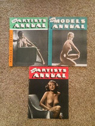 3 Vintage 40’s Gale’s Artists Models Annual Nude Models Magazines