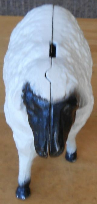 Sheep With Black Face Vintage Cast Iron Metal Bank Approx 3 1/2 " H X 5 1/2 " W