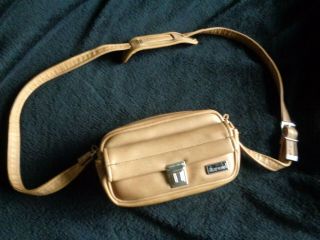 Vintage Small Marsand Tan Faux Leather Camera Bag Case Usa Strap 8x5