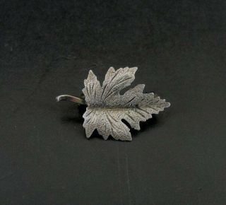 Vintage Tiny Maple Leaf With Texture Sterling Silver 925 Pin
