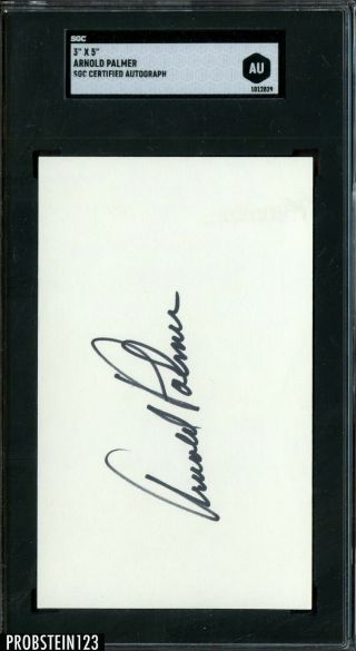 Arnold Palmer Golf Signed 3x5 Index Card Auto Autograph Sgc Authentic