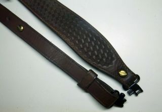 Bianchi Leather Cobra Sling.  Vintage.  Basketweave Design With Swivels