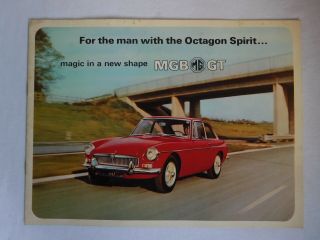 Vintage September 1967 Car Sales Brochure Mgb Gt Publication No.  6593/c