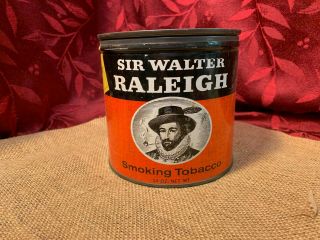 Vintage Sir Walter Raleigh Smoking Tobacco Tin With Lid