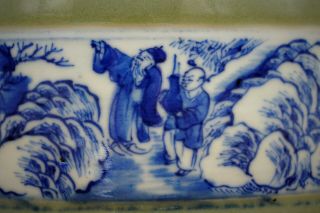 Rare ANTIQUE Chinese Longquan Gu Vase,  CELADON 龍泉青瓷 Blue White PORCELAIN Unusual 2