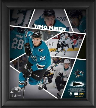 Timo Meier San Jose Sharks Frmd 15 X 17 Impact Collage & Piece Gu Puck - Le 500
