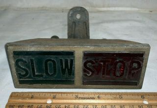 Antique Green Slow Red Stop Glass Vintage Car Auto Tail Light Unusual