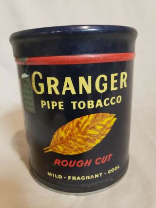 Vintage Granger Rough Cut Pipe Tobacco Tin Can - Pointer Dog