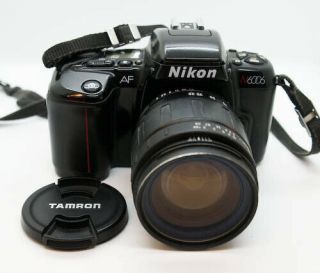 Vintage Nikon Af N6006 Film Camera & Large Lens 8