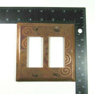 Vtg Handmade Real Copper Double Light Switch Cover Steampunk Or Southwest Decor