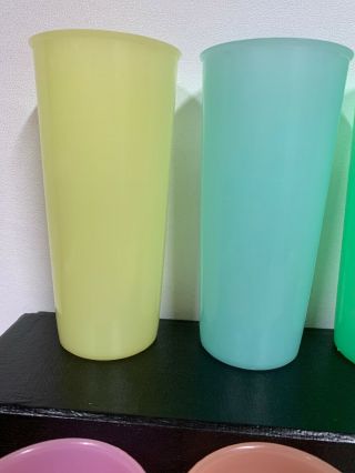 6 VINTAGE TUPPERWARE CUPS GLASSES PASTEL TUMBLERS JUICE 8 OZ 3