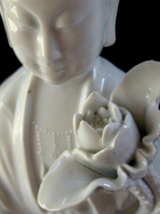 Early 20th Cent.  Chinese Porcelain Blanc De Chine Figurine Of Kwan Yin 18 " Tall