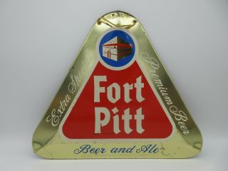 Vintage Fort Pitt Beer And Ale Sign Tin Over Cardboard Jb2507 10 " X10 "