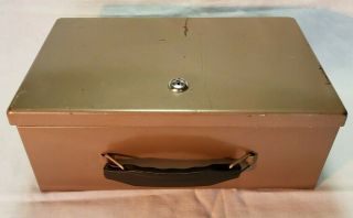 Vintage Rockaway Metal Lock Box Safe Heavy Duty Fire Resistant No Key