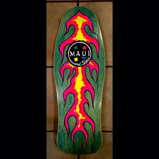 Ultra Rare Silk Screen Neon Nos Og 1988 Maui & Sons Skate Deck Not A Reissue