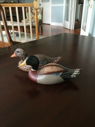 Hand Carved & Painted Mallards - Hen & Drake Duck Decoys by Jane Rinker 2