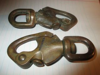 Vintage Bronze B&a Davey Sailboat Snap Shackle Swivel Bail Solid Two Available