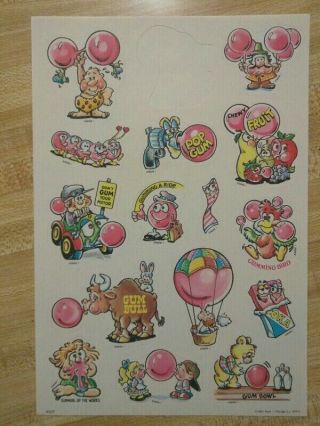 Vintage Mark 1 Matte Bubble Gum Scratch And Sniff Stickers Flawed
