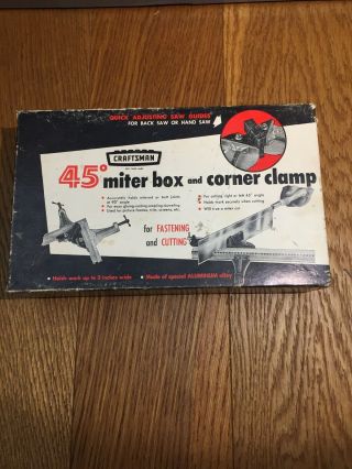 Vintage Sears Craftsman No.  9 - 6661 45° Miter Box And Corner Clamp