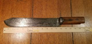 Rare Antique Kitchen Chef Butcher Knife Hand Forged Large Heavy Thick Steel