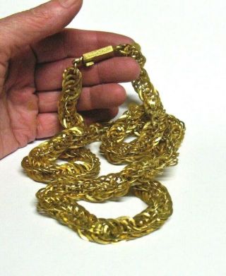 Gold Heavy Chain Necklace 10 Mm Wide 30 Inches Long Vintage