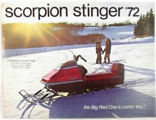 1972 Scorpion Stinger Vintage Snowmobile Sales Brochure 14 Pgs 9x12 " Usa English