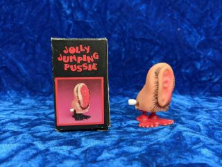 Vintage Jolly Jumping Pussie Wind - Up Adult Gag Toy W/box