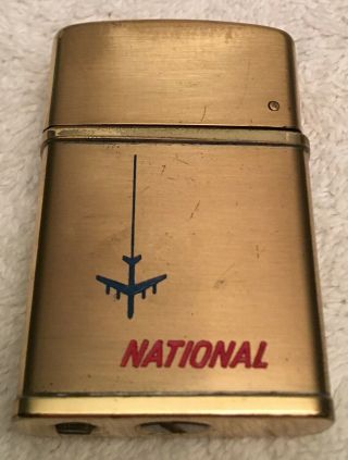 National Airlines Lighter Very Good Flame On Lid