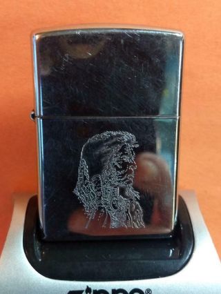 Attractive Zippo Lighter - Etching Of A Native American Indian Profile -