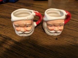 Vintage Mini Santa Claus Mugs Set Of 2