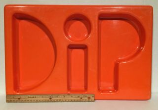 Reto - Vintage Chip & Dip Large Plastic Serving Tray / D I P letters / 20 