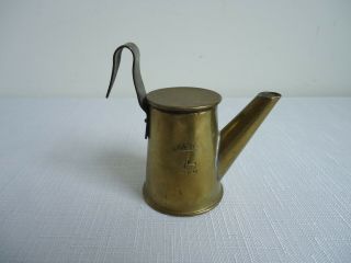 Antique All Brass D&l Trademark Miners Mining " Teapot " Oil Lamp Cap Light