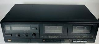 Vintage Jvc Stereo Black Dual Cassette Tape Deck Player Td - W106