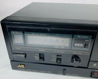 Vintage JVC Stereo Black Dual Cassette Tape Deck Player TD - W106 2