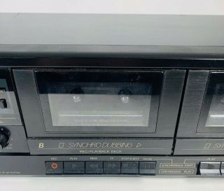 Vintage JVC Stereo Black Dual Cassette Tape Deck Player TD - W106 3
