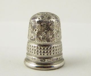 Antique 1916 Hallmarked Sterling Silver Sewing Thimble 7 Charles Horner