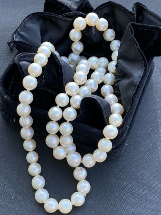 Vintage Single Strand Cultured Sea Pearls Necklace 28” Long 80.  12 Gm