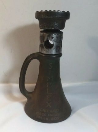 Vintage Simplex Cast Iron Screw Jack With Ball Bearings