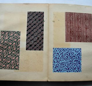 1929 Japanese Woodblock Print Design Book Textile Fabric Patterns Uchida Bijutsu