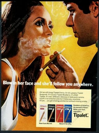 1969 Man Blowing Smoke In Woman 