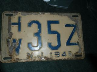Antique Jersey 1945 License Plate