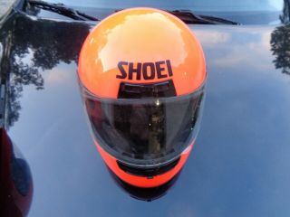 Shoei Rf - 700 Vintage Safety Orange Full Motorcycle Helmet Size Xxl Snell/dot